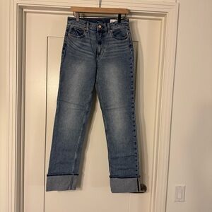 GAP Cuffed 90s Straight Hi Rise Jeans